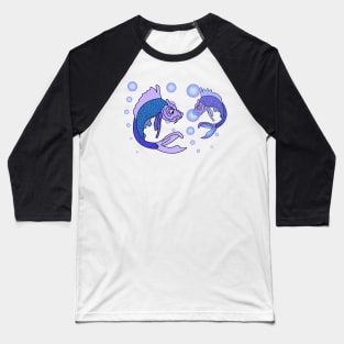 Illustration blue fishes Baseball T-Shirt